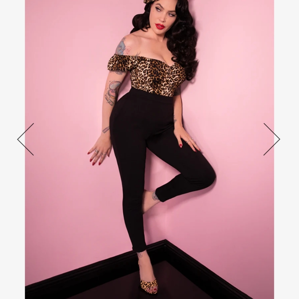 CIGARETTE PANTS IN BLACK PONTE - VIXEN BY MICHELINE PITT